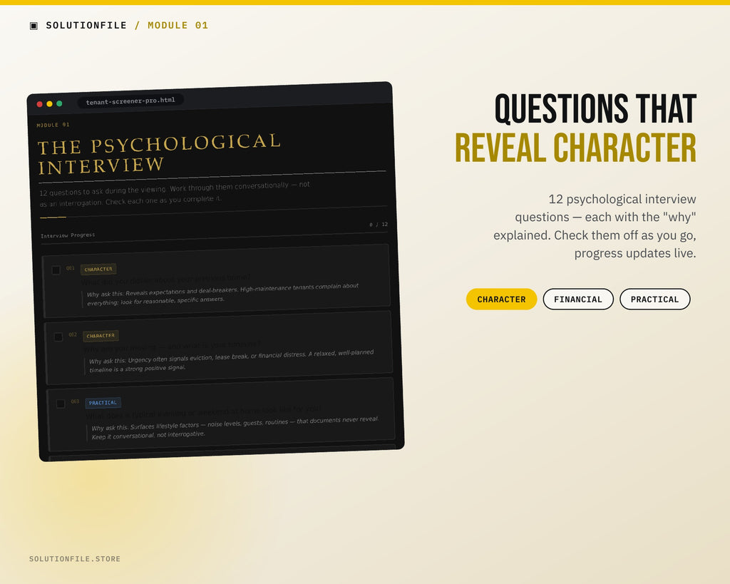 12 psychological interview questions for tenant screening with explanations