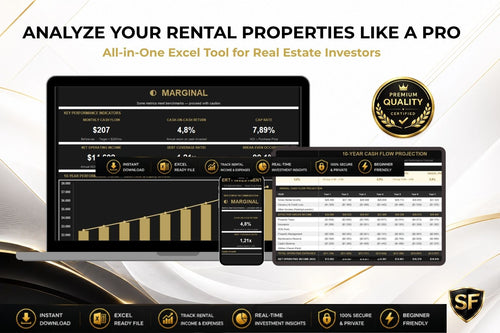 Rental Property Investment Analyzer Excel dashboard — deal analysis overview