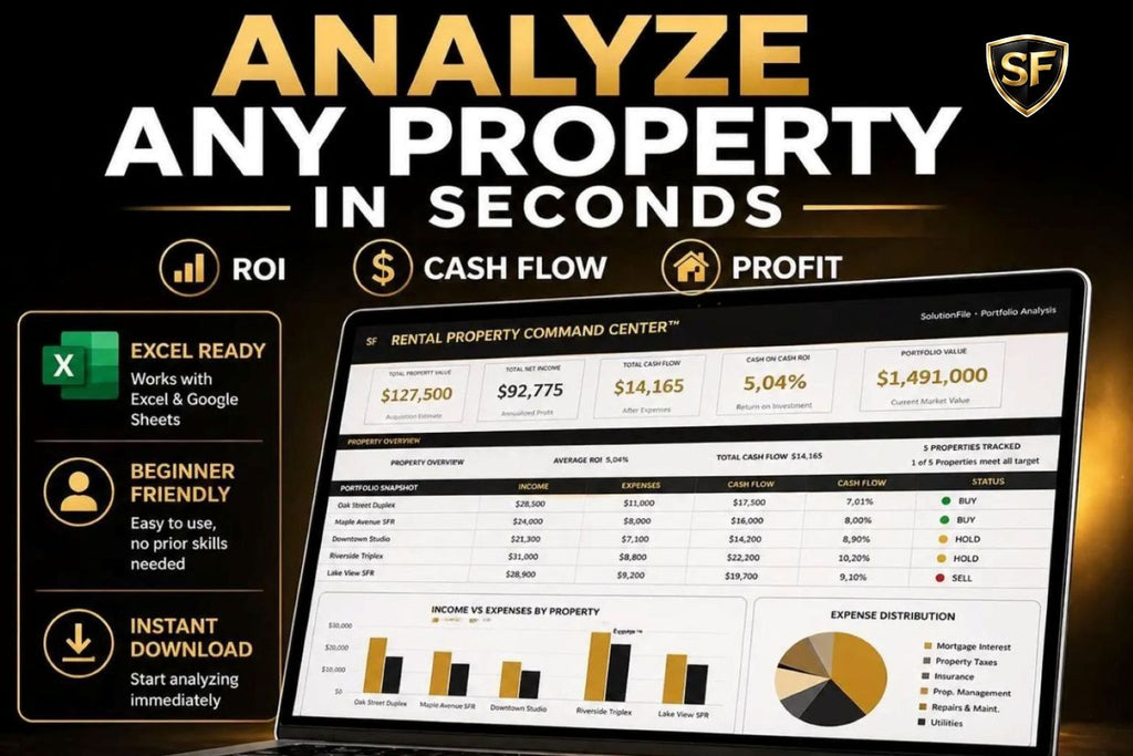 Rental Property Command Center — Excel spreadsheet for real estate investors