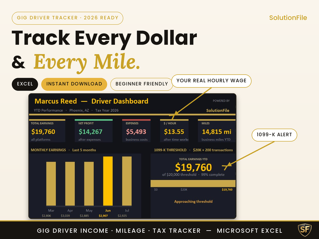 Gig Driver Income & Mileage Tracker