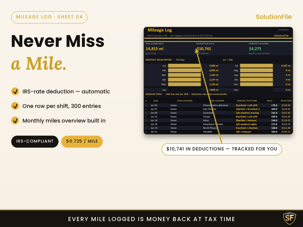 Gig Driver Income & Mileage Tracker